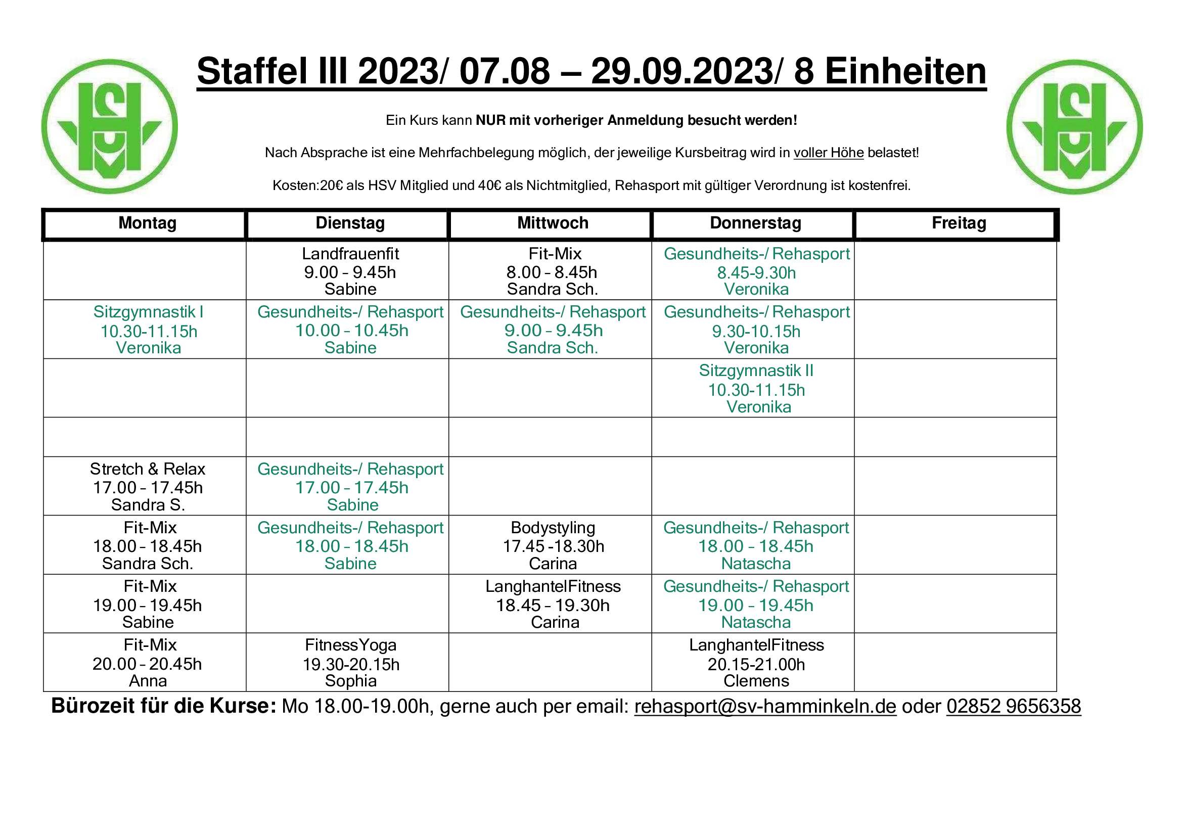Fitnessplan-Herbst